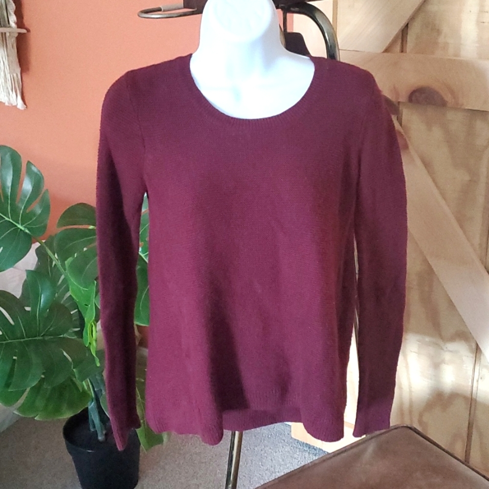 Madewell Crew Neck Sweater, Burgundy, size XS